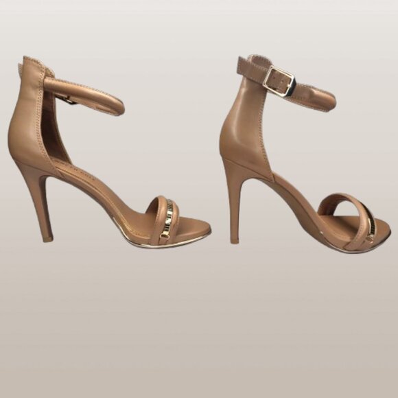 Kenneth Cole Women's Classic Tan Brooke Chain Heels 7.5 NWOT - Picture 4 of 7